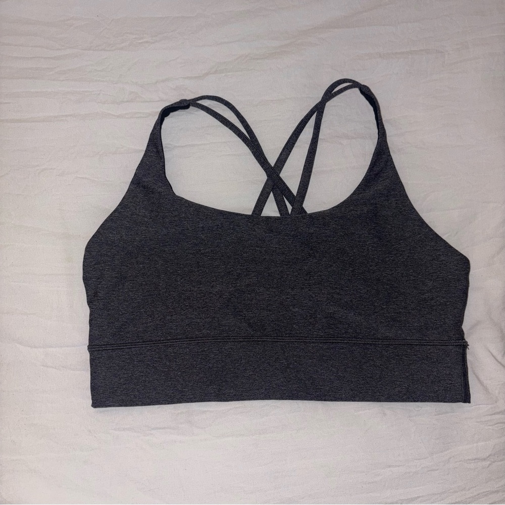 Lululemon Women's Charcoal Gray Strappy Sports Bralette (Bra) - Picture 1 of 8